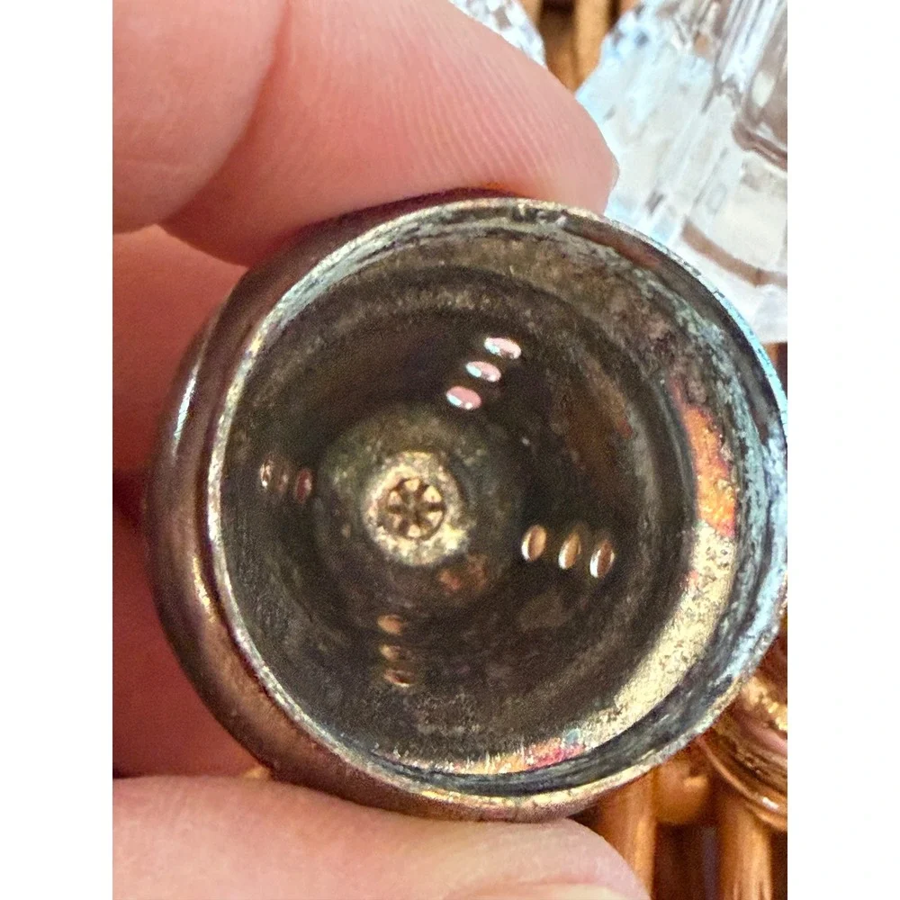 Leonard Japan Silver Plate and Fluted Glass Salt and Pepper Shakers Set